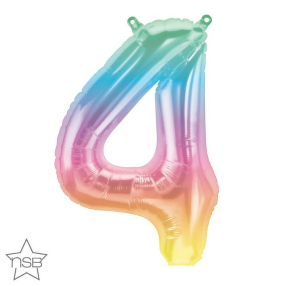 16 inch Number 4 - Jelli Ombre (Air-Fill Only) Northstar Foil Mylar Balloon - Party Supplies Decorations