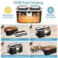 thumbnail image 6 of Livhil Electric Lunch Box Food Heater, Portable Food Warmer, Hot Lunch Warmer Heated Lunch Box for Adults, 60W 1.8L 12V-24V 110V Stainless Steel Container Portable Food Heater (Black+White), 6 of 7