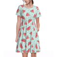 thumbnail image 1 of Balery Watermelon Vestidos sueltos de manga corta para mujer, vestidos de verano 2025, vestidos casuales de corte A con vuelo., 1 of 6