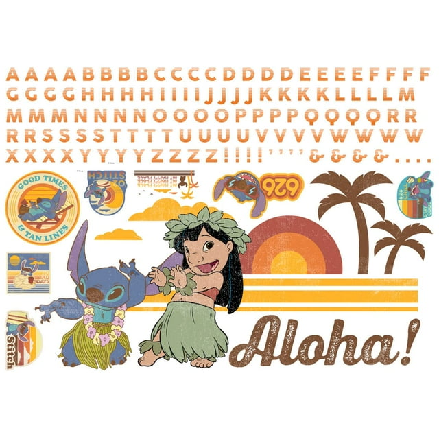 Adhesivos de pared Disney Lilo y Stitch Giant con alfabeto
