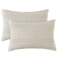 thumbnail image 1 of Fundas de almohada PHF Waffle 100% algodón, tamaño estándar 20 x 26 cm, paquete de 2, 1 of 7