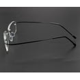 thumbnail image 4 of Mens Rimless Rectangle Black Light Weight Reading Glasses Anti-blue Light Classic Business Readers Flexible Metal Presbyopic Eyeglasses, 4 of 5