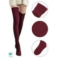 thumbnail image 6 of Deago 1 Pairs Women's Adorable Thigh High Cotton Socks Over Knee Tights Long Boot Stocking Knee High Leg Warmer (Red), 6 of 9