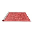 thumbnail image 2 of Ahgly Company Machine Washable Indoor Round Abstract Red Modern Area Rugs, 3' Round, 2 of 4