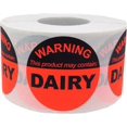 thumbnail image 1 of Étiquettes "Avertissement Ce Produit Peut Contenir du Lait" 1.5 Pouces Pouce Rond Lot de 500, 1 of 1