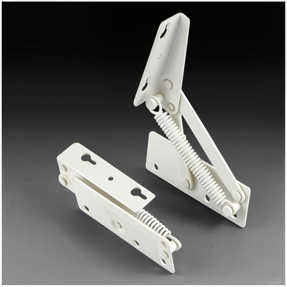 ABCISI Storage Box Flip-Up Support Hinge, Heavy Duty Spring Hinge, Widely Used in Storage Stool, Chest, Piano Stool, Slow Close Easy Lift Hardware, Furniture Storage Support Hinges (White, 2 Pack)