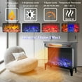 thumbnail image 3 of DEALTOPS 23.9'' Electric Fireplace Heater Stove, Realistic Three-Sided Flame View Effect Stove , Black, 3 of 8