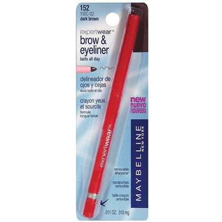 Maybelline Expert Wear Brow & Eyeliner Pencil, Dark (Best Eyeliner For Thin Line)
