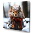 thumbnail image 2 of Designart "Squirrel in Snow with Scarf III" Animals Wall Art - Modern White Squirrel Bedroom Canvas Wall Art, 2 of 6