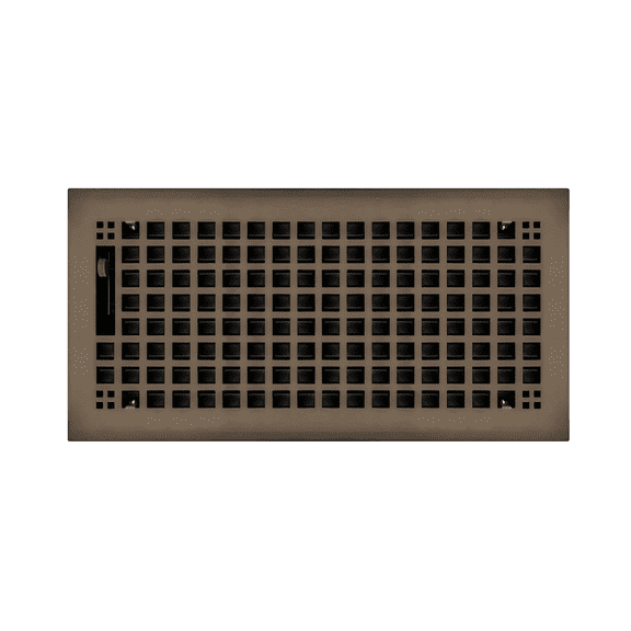 6" x 12" Oil Rubbed Bronze Rockwell Style Floor Register - Decorative Vent Cover