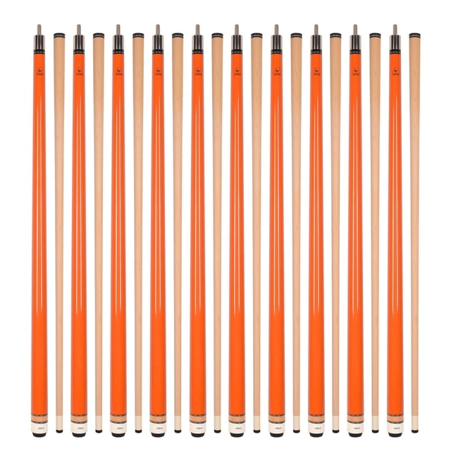 ASKA L3 Lot de 10 Pointes de Billard Orange pour Piscine, Érable Canadien de 58 Pouces, Pointe Rigide de 13 mm, Poids Mixtes