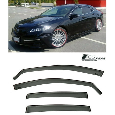 Acura Tl Vent Visor Extreme Online Store for 2015-Present Acura TLX TL-X | EOS Visors in-Channel Style Smoke Tinted Side Vent Window Deflectors Rain Guard ()