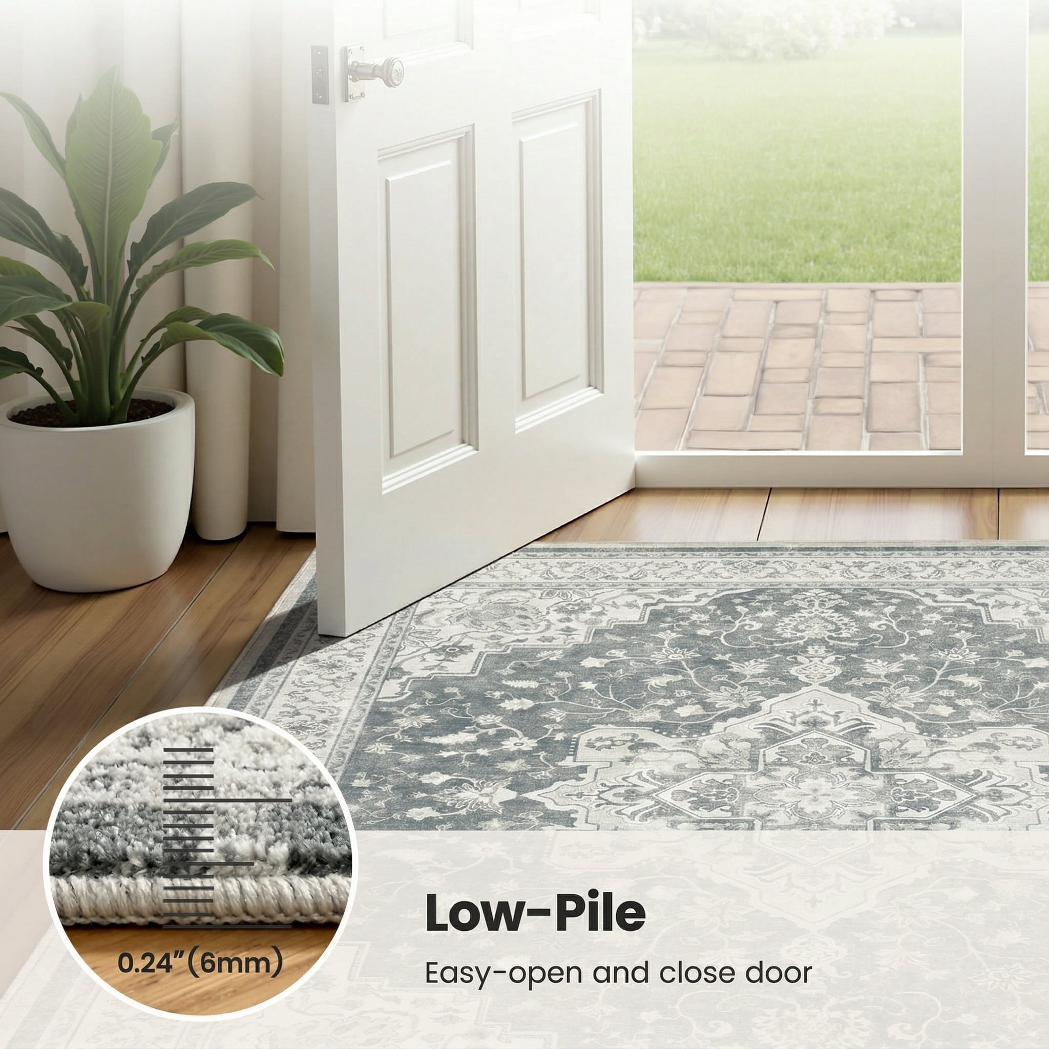 CHITOOMA 8'x10' Area Rugs for Living Room, Soft Vintage Rugs for Bedroom Office Machine Washable Rugs for Dining Room Distressed Non-Slip Carpet