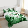 thumbnail image 3 of Homewish Chic Butterfly Full Size Comforter Sets,Rustic Flower Floral Bedding Comforter Set,Green White Bedding Sets For Girl Teens,Luxury Bedroom Decor Reversible,3pcs, 3 of 8