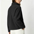 thumbnail image 5 of JGGSPWM Womens Quarter Zip Fleece Pullover Fuzzy Sherpa Jacket, Half Zip Mockneck Sweatshirt, Cozy Teddy Layering Tops Fall Winter Black XXL, 5 of 7