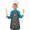 Robot and Dogs, variant on Robot and Dogs Black Pattern Teens Aprons, Adjustable Neck Strap, Toddler & Teens Aprons for Cooking & Baking, 19x23.6 Inches