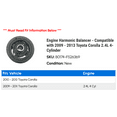 thumbnail image 2 of Engine Harmonic Balancer - Compatible with 2009 - 2013 Toyota Corolla 2.4L 4-Cylinder 2010 2011 2012, 2 of 3