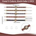 thumbnail image 3 of Kit para hacer pulseras de cuero de 10 piezas y 5 colores, bandeja de 18 mm, pulsera ajustable de bronce, pulsera hueca de cuero PU con engastes planos redondos de metal y cabujones de vidrio., 3 of 5