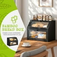 thumbnail image 2 of Farmhouse Bread Box for Kitchen Countertop Bread box Double Layer Bamboo Wooden Extra Large Capacity Bin Kitchen Food Storage Container(Black), 2 of 14