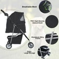 thumbnail image 5 of BestPet 3 Wheels Pet Stroller Dog Cat Stroller Folding Carrier Waterproof with Cup Holder (Black), 5 of 7
