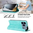 thumbnail image 4 of Leather For Apple iPhone 17 Pro Max Case, RFID Blocking,Flip Color blocking Wallet Leather Case With Card Holder Magnetic Closure Shockproof Kickstand Protective Phone Cases Cover,Dark Green, 4 of 9