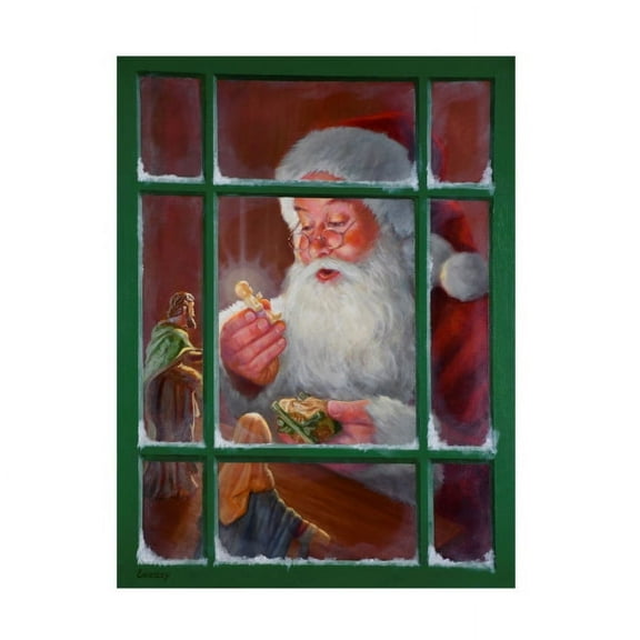 David Lindsley 'Santa Window 2' Canvas Art