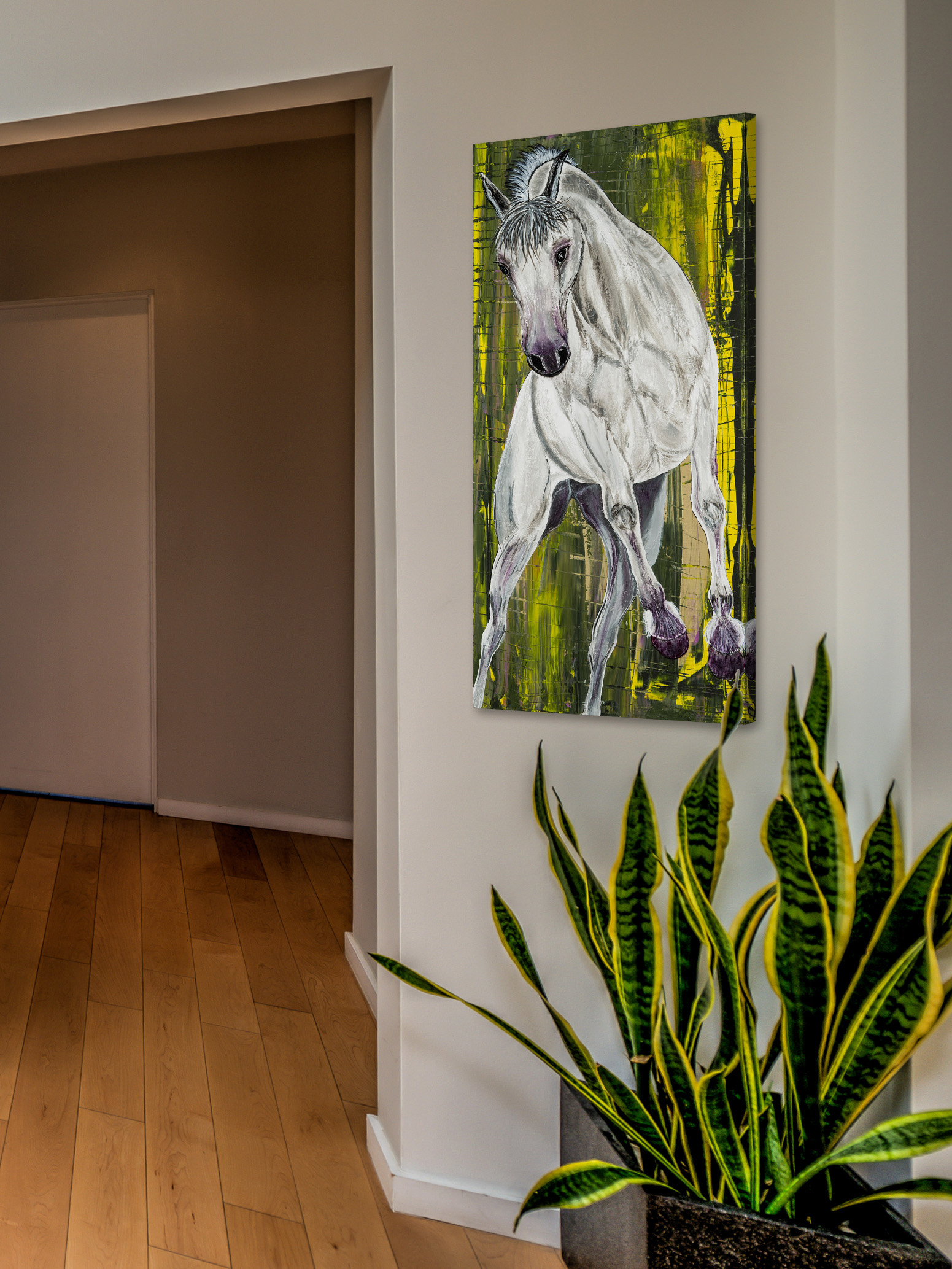 "Balthazar Lipizzan Horse" Painting Print on Wrapped Canvas