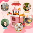 thumbnail image 5 of Anpro 28Inch Play Kitchen Set for Kids, 49PCS Pretend Toddler Kitchen Playset with Sounds & Lights, Toy Kitchen Cooking Set, Best Learning Toy Gifts for Toddlers Boys Girls, Pink, 5 of 11