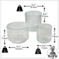 thumbnail image 5 of Modernist Home 3-Piece Chubby Tea Light and Votive Candle Holders, Clear Ribbed Glass, Set of 3, 5 of 6