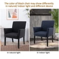 thumbnail image 6 of Topcobe Fabric Upholstered Executive Guest Armchair with Rubber Wood Legs, Comfy Chair for Bedroom, Living Room Sofa Chair, Black, 6 of 7