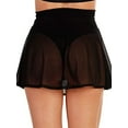 thumbnail image 3 of Douhoow Women Sheer Mesh Mini Skirt Solid Color High Waist See Through Skirt Beach Cover-ups, 3 of 9
