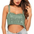 thumbnail image 3 of DuoJiaJ Women's New Sequin Women's Rhinestone Top Nightclub Metal Sheet Inlaid With Diamond Up Strap Strapless Sequin Vest Women’s Basic Tank Tops, 3 of 5