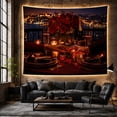 thumbnail image 6 of Candlelit Dinner Balcony with Night Hands Reach Toward, Mystical Fantasy for Space Lovers, Galaxy Room Decor, Valentine'S Day Gift, Tapestry Wall Hanging for Bedroom and Dorm, 6 of 7