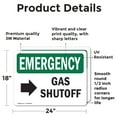 thumbnail image 2 of (2 Pack) Gas Shutoff [Right Arrow] With Symbol OSHA Emergency Sign, 2 of 7