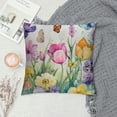 thumbnail image 2 of Shiartex Waterproof Spring Floral Pillow Covers Pink Tulip Flower Lavender Butterfly Throw Pillow Covers Outdoor Spring Summer Farmhouse Decorations Cushion Case Double Sided 20x20in, 2 of 5