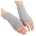 thumbnail image 2 of Dyfzdhu Women Girl Knitted Arm Fingerless Keep Warm Winter Gloves Soft Warm Mitten Grey, 2 of 4