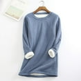 thumbnail image 2 of Girls Fleece Blouses Kids Winter Lining Velvet Warm Shirts Children's Crewnek Sweaters Casual Comfortable Sweatshirts Solid Color Long Sleeve Pullover Tops, 2 of 5