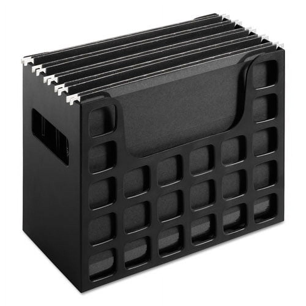 Desktop File With Hanging Folders, Letter Size, 6" Long, Black | Bundle of 5 Each