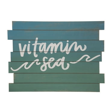 Transpac Wood 32.20" Multicolor Spring Coastal Slat Wall Decor