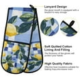 thumbnail image 2 of Yayeee Double Oven Mitt Kitchen Heat Resistant Baking 35" x7" Quilted Glove, Cartoon Lemon Leaves, 2 of 6