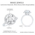 thumbnail image 6 of Rosec Jewels IGI Certified Lab Created Diamond Halo Engagement Ring for Women - Statement Ring (5 Carat, E-VS1 Grade), 925 Sterling Silver, US 4.00, 6 of 7