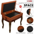 thumbnail image 4 of Adjustable Piano Bench with Storage - 3" Padded Seat, Curved Legs, Heavy Duty 445lb Capacity, 4 of 12