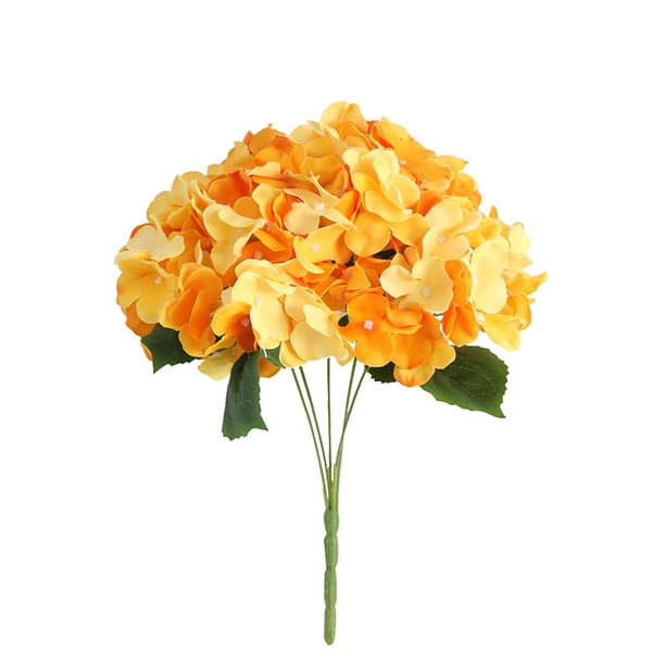 【 Simulación 5 ramo de hortensias de 5 cabezas 】 Arte floral de seda de alta gama para bodas | Decoración europea para el hogar | Arreglo floral de hortensias grandes de 5 horquillas para la pared