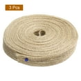 thumbnail image 3 of Unique Bargains 3 Rolls Natural Burlap Fabric Ribbon 5/8 Inch Burlap Wired Ribbon Rustic Ribbon, 3 of 5