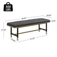 thumbnail image 5 of Shoe Bench Entryway, End of Bed Bench, Bench for Bedroom End of Bed, Modern Faux Leather Bench for Living Room, Entryway Bench Seat, Padded Bench with Solid Metal Shelf Gold, Grey, 5 of 9
