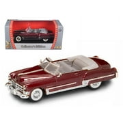 Diecast 1949 Cadillac Coupe DeVille Convertible Burgundy Metallic 1/43 Diecast Car by Road Signature