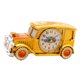 thumbnail image 1 of 1 reloj despertador de escritorio con forma de coche clásico, reloj de noche, decoración para el hogar, dormitorio, oficina, dorado y naranja., 1 of 6
