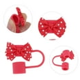 thumbnail image 3 of Unique Bargains 4 Pcs Spotted Butterfly Straw Cover Cap for Office Red Silicone, 3 of 5