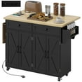 thumbnail image 1 of HOMCOM Kitchen Island w/ Storage and Charging Station, Rolling Kitchen Cart, 1 of 10