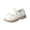 Beige, variant on YunPes Girls Burgundy Shoes Patent Leather Hook and Loop Dress Shoes with Bowknot Kids Chunky Platform Loafers School Uniform Shoes